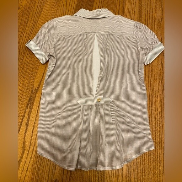 NWOT Isabella Sinclair Lined Cotton Short Sleeve Collared Button-up Shirt - Picture 5 of 14